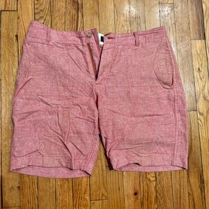 J Crew 9" linen-cotton salmon pink shorts, size 34